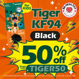 Blue KF94 Tiger 3D Mask (Small Black - Kid Size)