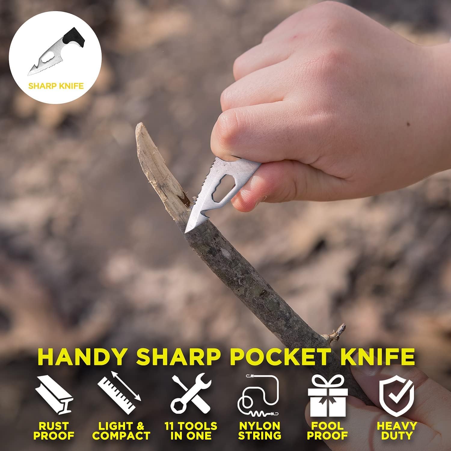 18 in 1 SOS Survival Card – survival multitool, camping gear, emergency kit