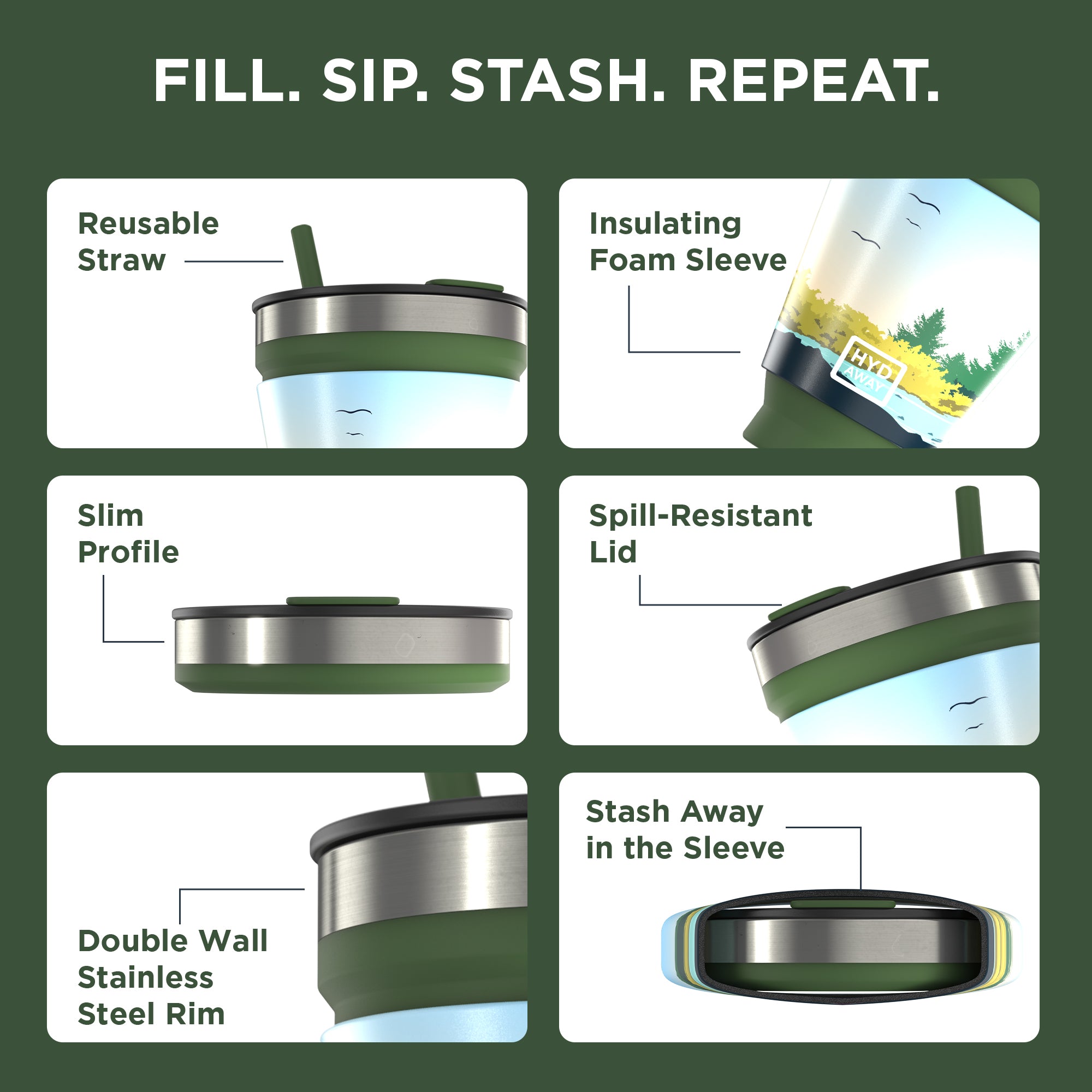 Collapsible Insulated Drink Tumbler - Ultra-Portable, Insulted, Outdoor