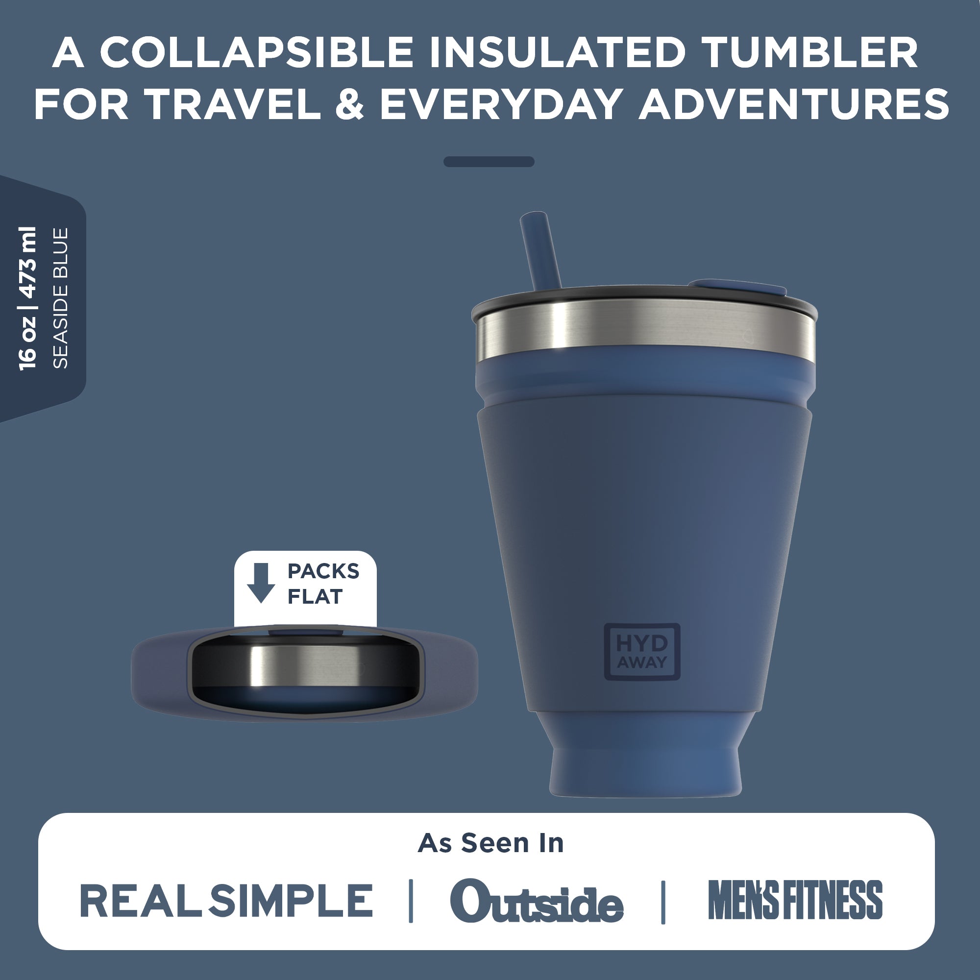 Collapsible Insulated Drink Tumbler - Ultra-Portable, Insulted, Outdoor