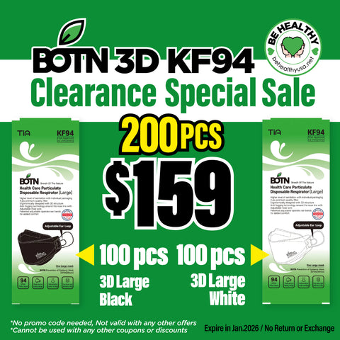BOTN KF94 3D Large 200pcs Clearance Special