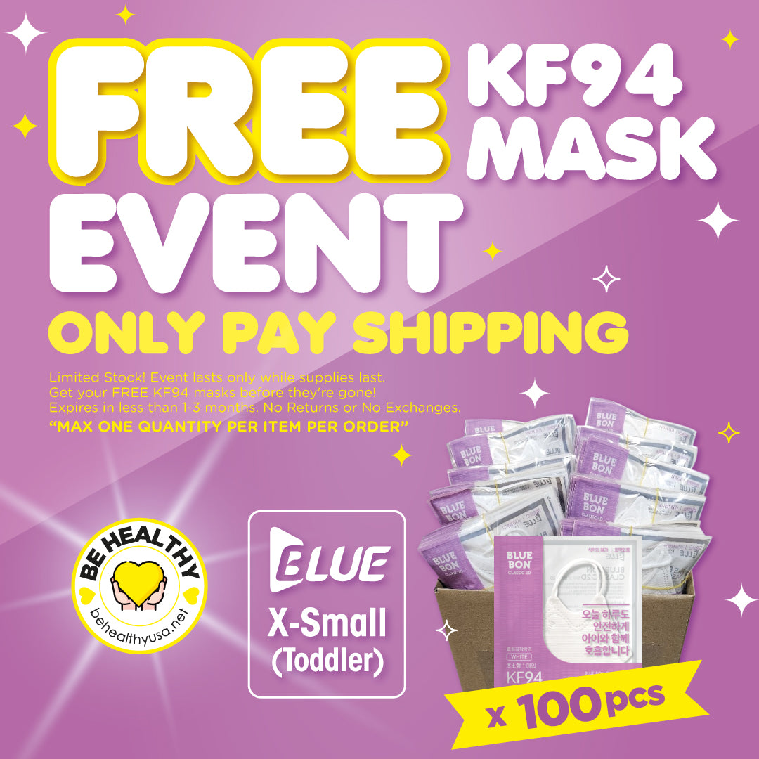 (FREEš„) 100pcs Blue KF94 2D Mask (X-Small White - Toddler Size) - EXP May 1, 2025
