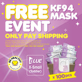 (FREEš„) 100pcs Blue KF94 2D Mask (X-Small White - Toddler Size) - EXP May 1, 2025