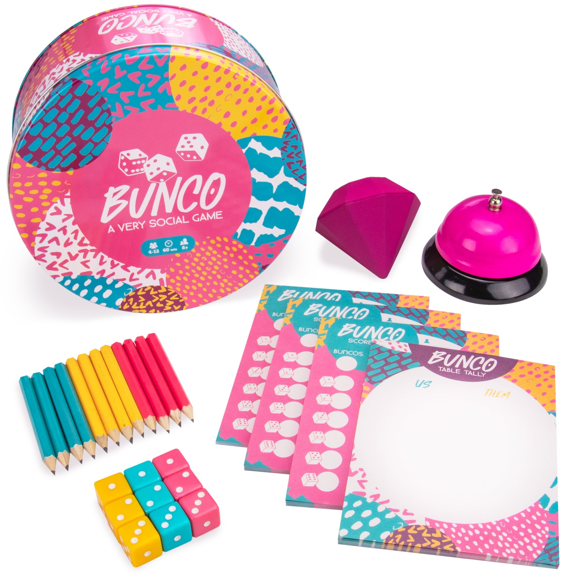 Bunco: A Very Social Game – party dice game, group activity, travel tin