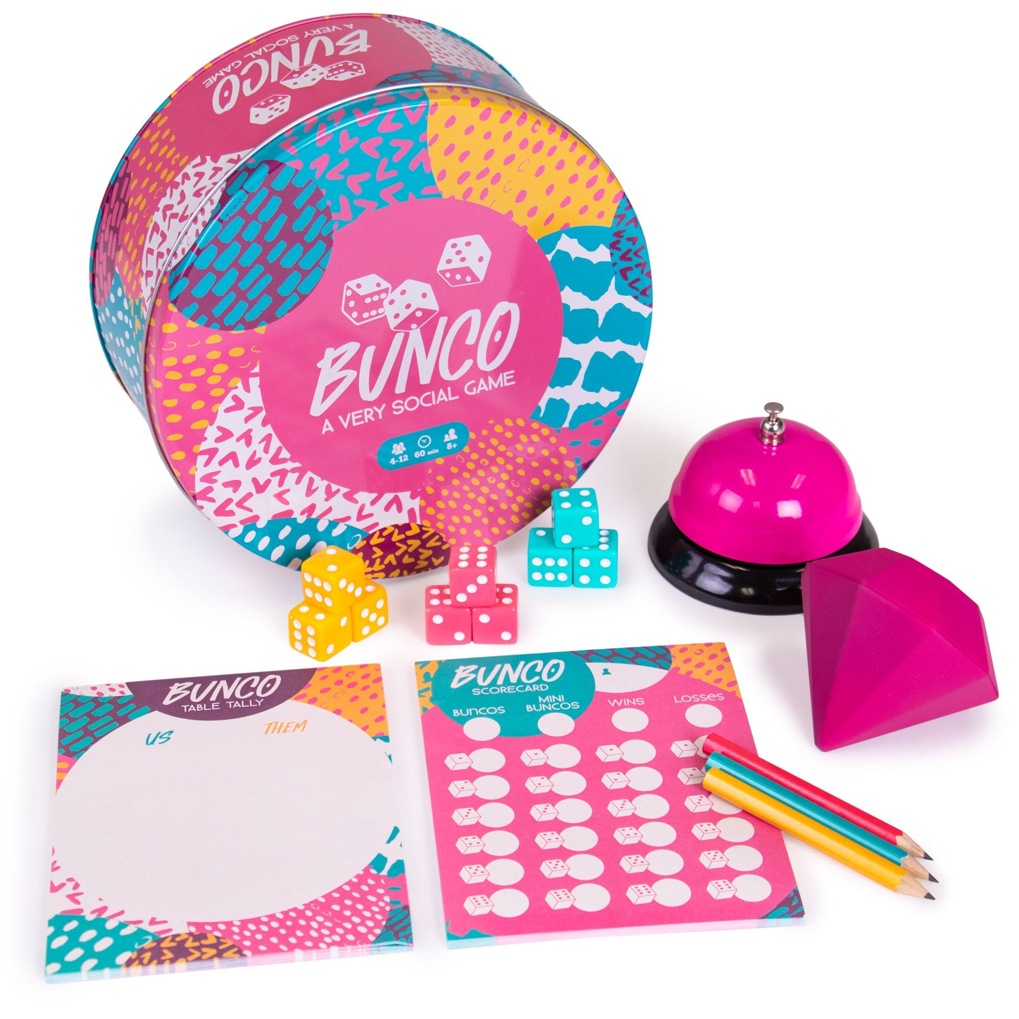 Bunco: A Very Social Game – party dice game, group activity, travel tin