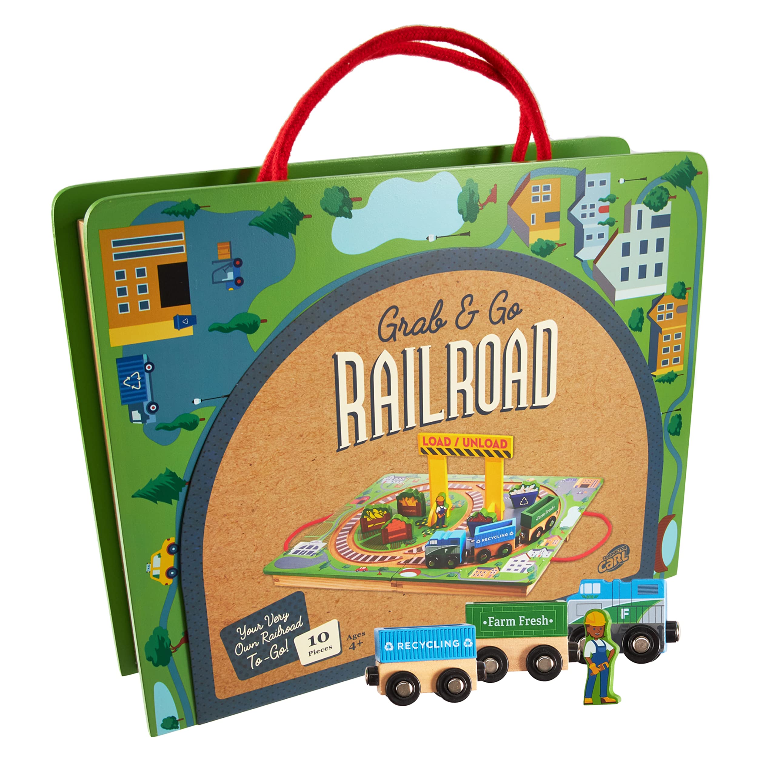 Grab & Go Railroad – portable train set, magnetic toy, travel playset
