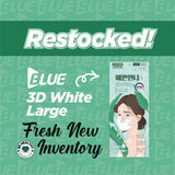 Blue KF94 3D Mask (Large White - Adult Size)