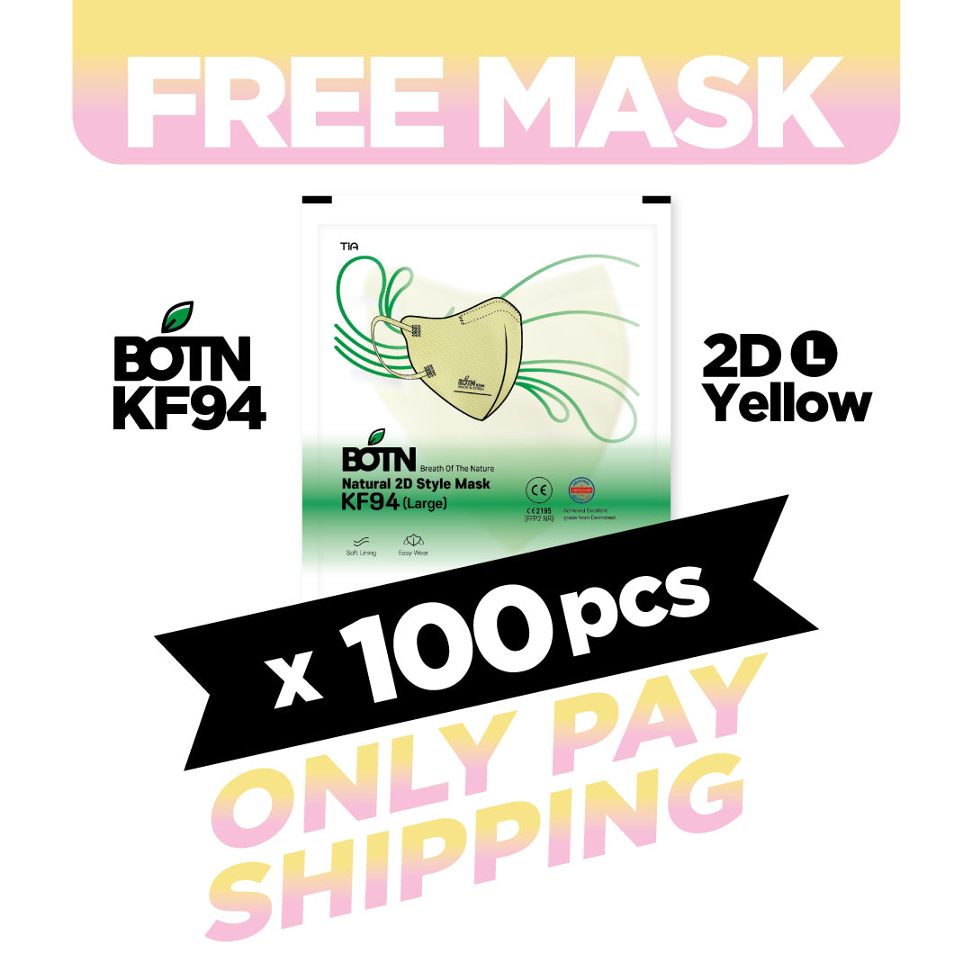 (FREEš„) 100pcs BOTN KF94 2D Mask Large / Yellow - EXP Aug 2025