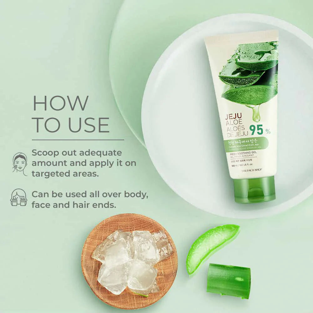Jeju Aloe Fresh Soothing Gel Tube - Moisturizing, Restoring