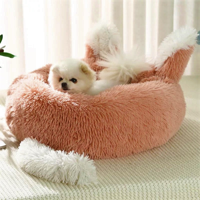 Plush Pet Bed (FREE SHIPPING) with Ears and Tail for Cats and Small Dogs