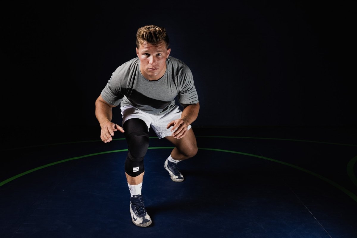 Mid-Length Padded Knee Sleeve - Black – knee support, sports protection, compression gear