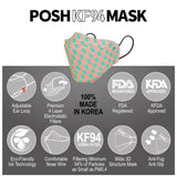 POSH KF94 Mask Bubble Gum and Cotton Candy Checkerboard (A08)