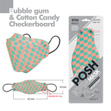 POSH KF94 Mask Bubble Gum and Cotton Candy Checkerboard (A08)