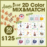 BLUE 2D Color Mix & Match Family Special (Large, Small and X-Small) - 50pcs