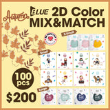 BLUE 2D Color Mix & Match Family Special (Large, Small and X-Small) - 100pcs