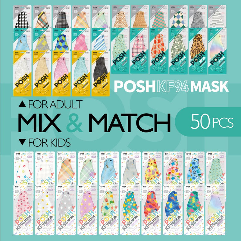 POSH KF94 Mask Mix & Match 50 pcs Special Deal