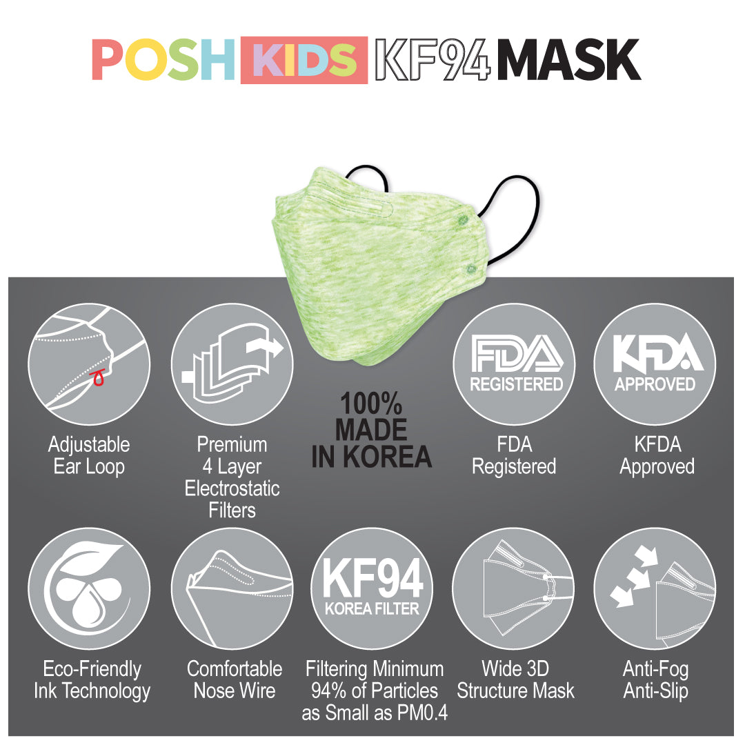 POSH KIDS KF94 Small Mask Melange Lime (KA_M03)