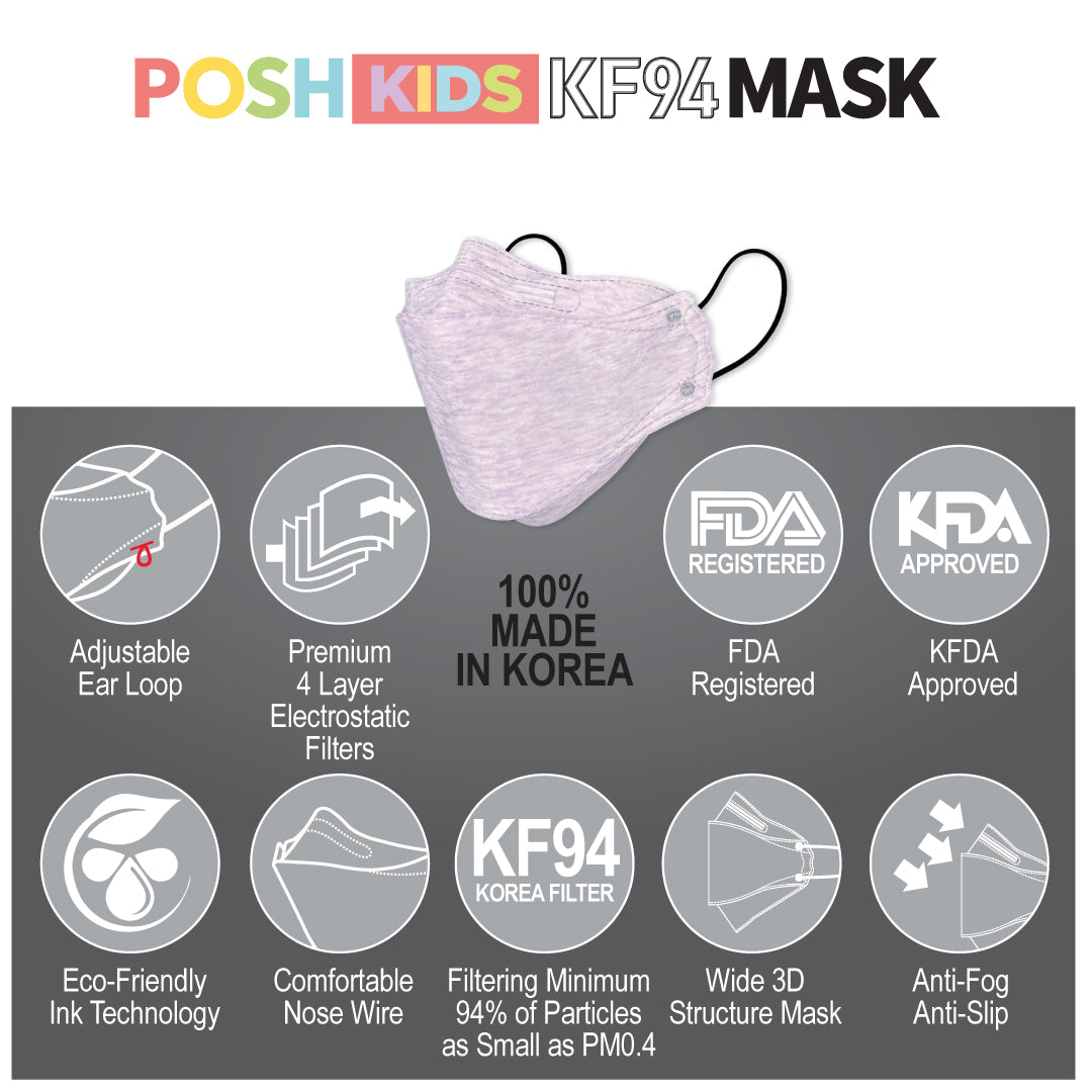 POSH KIDS KF94 Small Mask Melange Lavender (KA_M04)