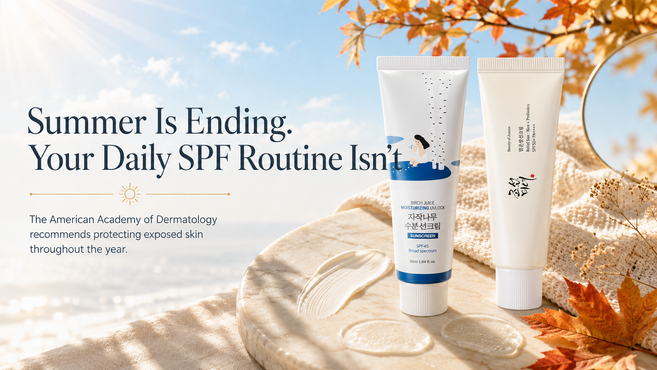 Summer Is Ending. Your Daily SPF Routine Isn’t : The American Academy of Dermatology recommends protecting exposed skin throughout the year