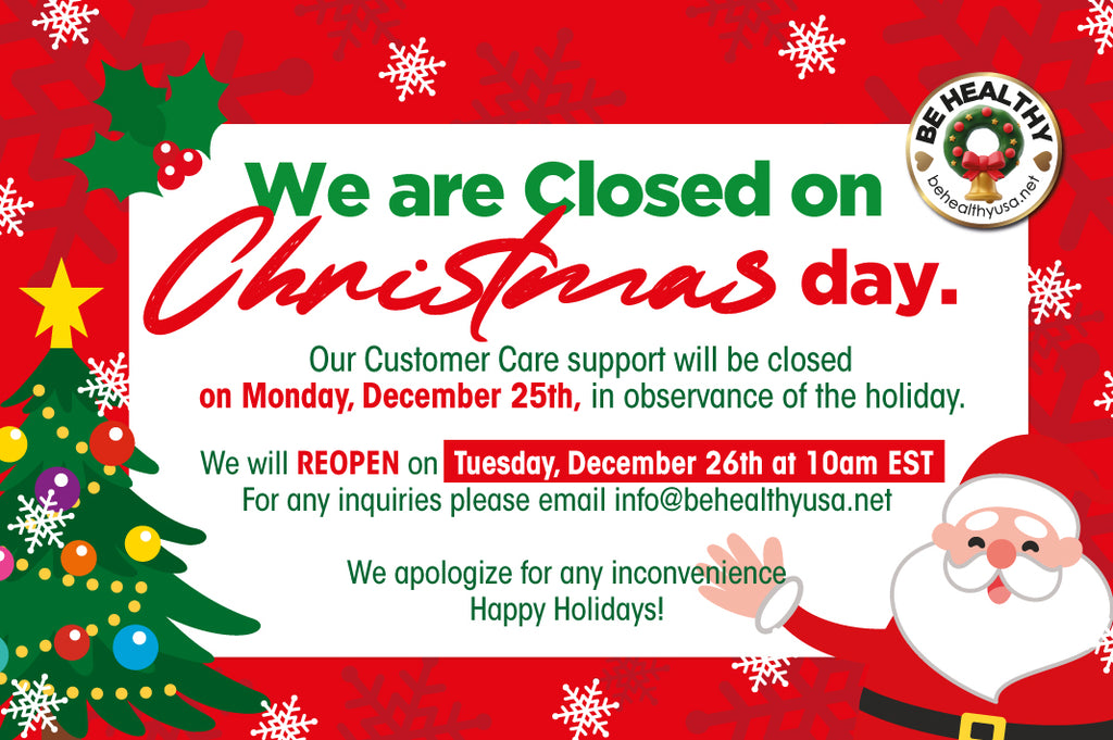 Our Customer Support will be closed on Christmas Day