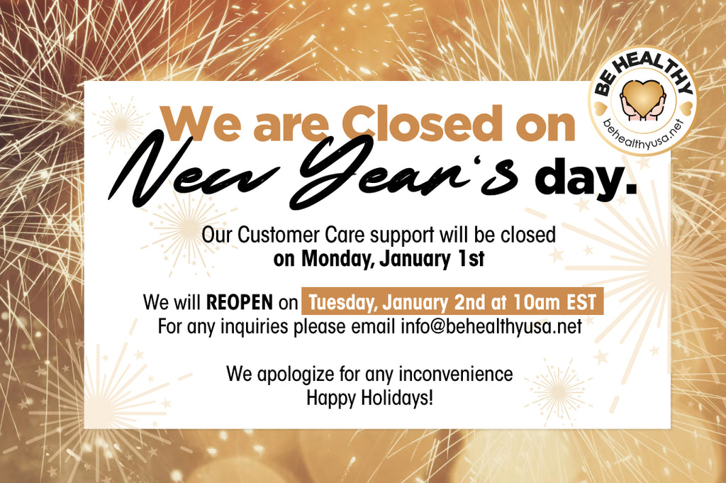 Our Customer Support will be closed on New Year's Day, January 1st