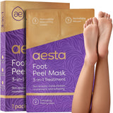 Aesta 3-Step Foot Peel Mask Treatment Kit for Dry Cracked Feet, Callus Remover, Baby Soft Feet, Vegan Foot Care