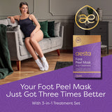 Aesta 3-Step Foot Peel Mask Treatment Kit for Dry Cracked Feet, Callus Remover, Baby Soft Feet, Vegan Foot Care