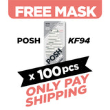 (FREE🔥) 100pcs POSH KF94 Mask Beat Diamond Stripes (A11)