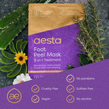 Aesta 3-Step Foot Peel Mask Treatment Kit for Dry Cracked Feet, Callus Remover, Baby Soft Feet, Vegan Foot Care