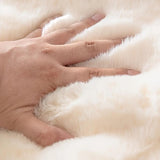 White Couch Slipcovers - Winter Warm Plush Soft Sofa Cover, White Couch Protector, Winter Slipcover