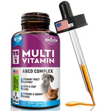 15-in-1 Liquid Multivitamin for Cats & Dogs with Glucosamine and Cranberry - Daily Nutrition, Joint Mobility, Skin & Coat