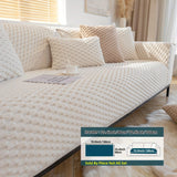 Plush Nordic Sofa Slipcover - Dog-Friendly Sofa Protector, Nordic Plush Slipcover, Non-Slip Couch Cover