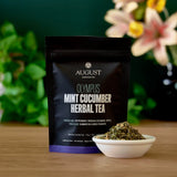 Olympus Mint Cucumber Herbal Tea - Caffeine Free Refreshing Herbal Blend with Peppermint & Cucumber, All Natural Botanical Infusion, vegan herbal tea, cooling mint tea, cucumber infusion
