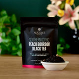 Southern Gothic Peach Bourbon Black Tea - Premium Malty Black Tea with Peach & Bourbon Notes, Rich Artisan Loose Leaf Blend, peach black tea, bourbon infused tea, gourmet loose leaf