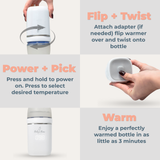 The Baby’s Brew Portable Bottle Warmer Pro Set - On-the-Go Feeding, Smart Sensor, Leak-Proof Design