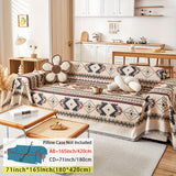 Extra Large Sofa Cover – Stretchable Furniture Protector - Stretch Sofa Protector, Linen Couch Cover, Pet-Friendly Slipcover