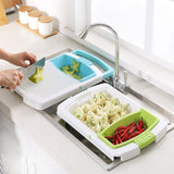 Kitchen drain cutting board - Sink Mounted Cutting Board, Draining Food Tray, Multi-Purpose Chopping Board