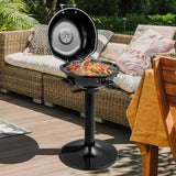 1600W Electric BBQ Grill with Removable Non-Stick Warming Rack, Indoor Outdoor Cooker, Adjustable Temperature Grill, Family Barbecue Station