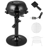 1600W Electric BBQ Grill with Removable Non-Stick Warming Rack, Indoor Outdoor Cooker, Adjustable Temperature Grill, Family Barbecue Station