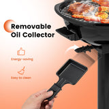 1600W Electric BBQ Grill with Removable Non-Stick Warming Rack, Indoor Outdoor Cooker, Adjustable Temperature Grill, Family Barbecue Station