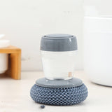 Kitchen Soap Dispensing Palm Cleaning Brush for Dishes, Sinks & Tiles, Dish Scrubber, Soap Dispensing Brush, Kitchen Cleaning Tool