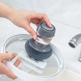 Kitchen Soap Dispensing Palm Cleaning Brush for Dishes, Sinks & Tiles, Dish Scrubber, Soap Dispensing Brush, Kitchen Cleaning Tool