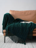 Jacquard Knitted Winter Blanket, Bed Tail Throw, Cozy Acrylic Blanket