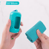 Quick-Dry Instant Cooling Microfiber Sports Towel with Silicone Carry Bag, sweat absorbing, outdoor cooling, lightweight travel