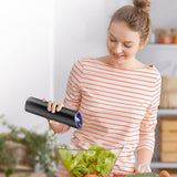 Gravity Sensor Electric Salt & Pepper Grinder with LED Light – One-Hand Automatic Spice Mill, Adjustable Coarseness Grinder, Cordless Kitchen Tool