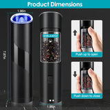 Gravity Sensor Electric Salt & Pepper Grinder with LED Light – One-Hand Automatic Spice Mill, Adjustable Coarseness Grinder, Cordless Kitchen Tool