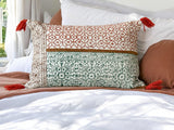 Hand-Blocked Cotton Rectangular Pillow – artisan print, decorative accent, cotton