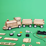 Train DIY Kit, Educational STEM Toy – Motor Driven Train, Engineering Project, Creative Learning