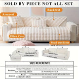 White Couch Slipcovers - Winter Warm Plush Soft Sofa Cover, White Couch Protector, Winter Slipcover