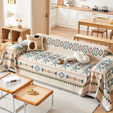 Extra Large Sofa Cover – Stretchable Furniture Protector - Stretch Sofa Protector, Linen Couch Cover, Pet-Friendly Slipcover